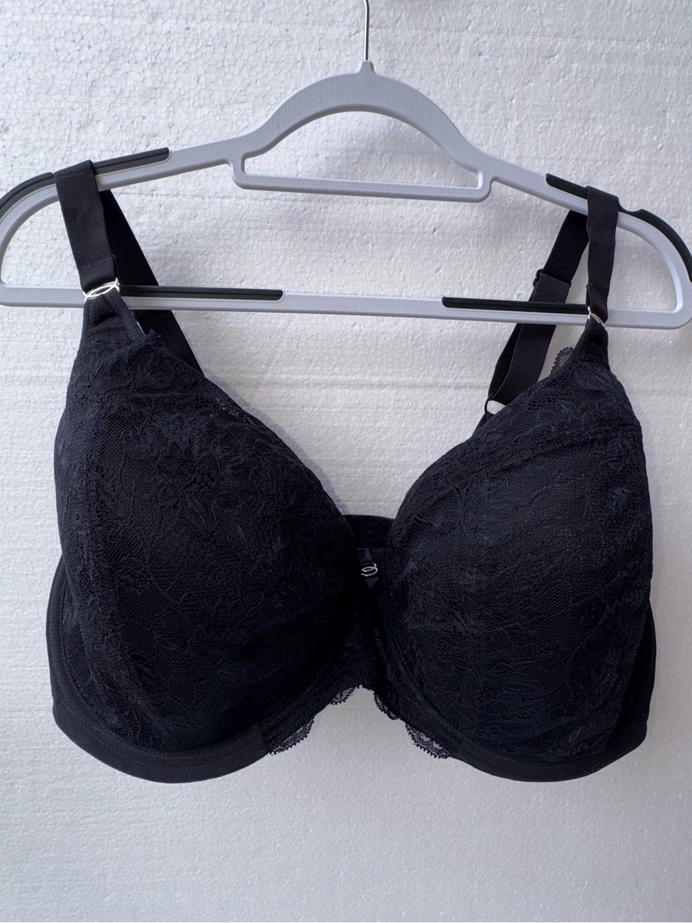 Elomi 40K Black Lace Underwire Bra Full Coverage Plus Size Support